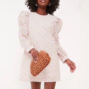 Hyacinth House  Textured Floral Puff Sleeve Clemons Mini Dres NWT